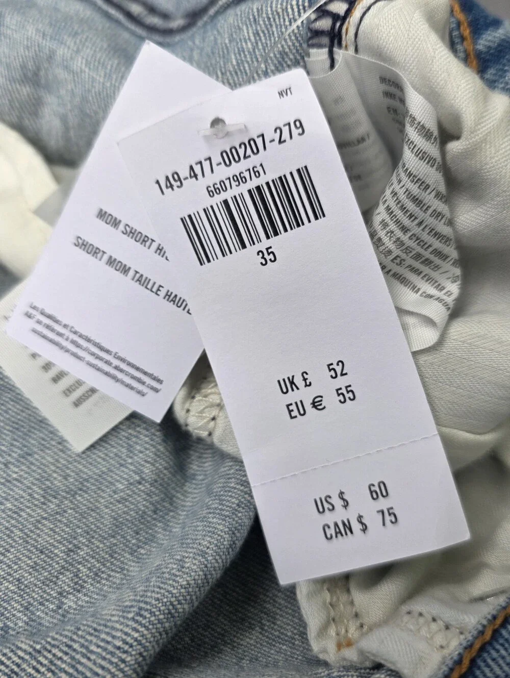 Abercrombie & Fitch Curve Love The Mom Short High Rise Distressed Denim 20